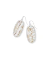 Kendra Scott Signature Elle Drop Earrings In Silver/white Abalone
