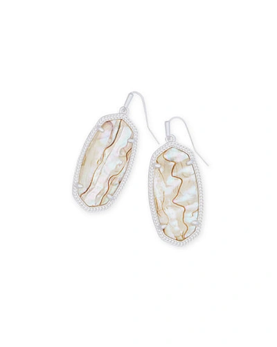 Kendra Scott Signature Elle Drop Earrings In Silver/white Abalone