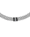 Lagos Sterling Silver Black Caviar Diamond & Ceramic Station Necklace, 16 In Black