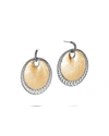 JOHN HARDY DOT HAMMERED ROUND EARRINGS W/ 18K GOLD,PROD222650726