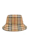 Burberry Heavy Cotton Check Bucket Hat In Archive Beige