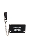 BURBERRY BURBERRY PRINTED BLE LEATHER WALLET IN BLACK,BURF-MY18