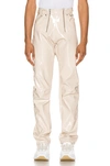 GMBH GMBH HIGH WAISTED VINYL TROUSERS IN NEUTRAL,GMBF-MP8