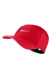 Nike Featherlight Run Cap In Unvred/refsil