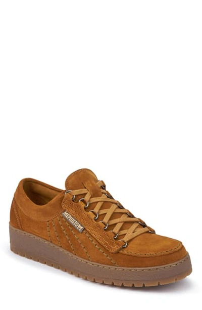 Mephisto Rainbow Sneaker In Cognac Suede