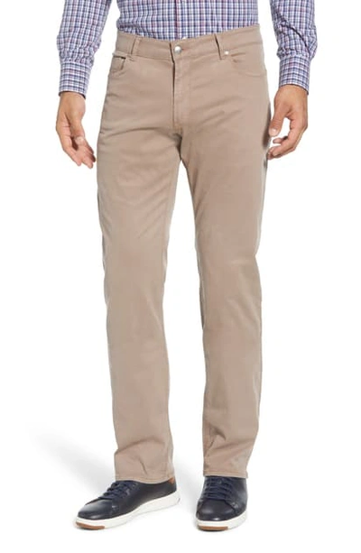 Peter Millar Wayfare Slim-fit Tencel And Cotton-blend Twill Trousers In Khaki