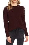 Vince Camuto Petite Cotton Popcorn Sweater In Port