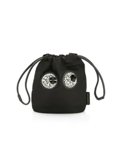 Anya Hindmarch Crystal Eyes Drawstring Pouch In Black