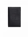 RAF SIMONS EMBOSSED ZIPPED BLACK LEATHER WALLET,192-941-40060-00099/BLK