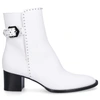 GIVENCHY ANKLE BOOTS BE601D40 CALFSKIN LOGO RIVETS WHITE