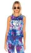 SPIRITUAL GANGSTER SPIRITUAL GANGSTER PEACE FUN DYE CROP TANK IN BLUE.,SPRG-WS257