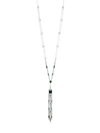 Adriana Orsini Azlyn Rhodium-plated Sterling Silver & Cubic Zirconia Y-necklace In Black
