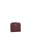 Tory Burch Robinson Mini Wallet In Port