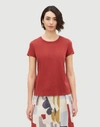 Lafayette 148 Modern Cotton Jersey Modern Tee In Poppy