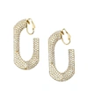 BURBERRY Gold Crystal Chain Link Hoop Earrings