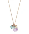 MONICA VINADER X CAROLINE ISSA ROSE GOLD VERMEIL AMETRINE AND AQUAMARINE DOUBLE PENDANT NECKLACE,5057865877167