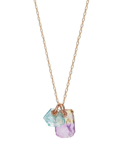 Monica Vinader X Caroline Issa 18ct Rose Gold-plated Vermeil Silver, Ametrine And Aquamarine Necklace