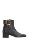 Bally Jay Smooth Buckle Ankle Booties In Black