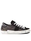 PHILIPPE MODEL PRSX BLACK LEATHER & SUEDE SNEAKERS,11071682