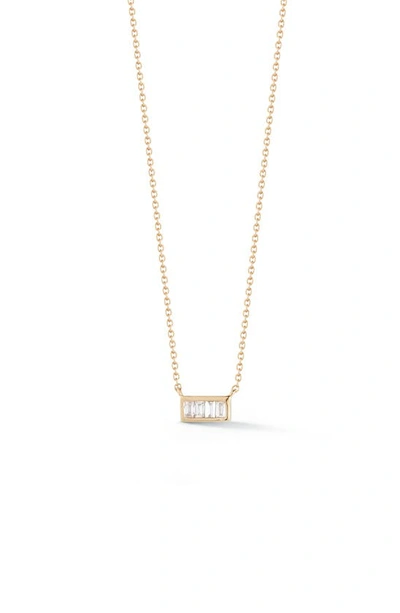 Dana Rebecca Designs Sadie Diamond Baguette Necklace In Yellow Gold