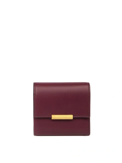 Bottega Veneta Bordeaux Mini Continental Wallet In French Calfskin Fw 2019 In Black