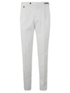 Pt01 Buttoned Straight Leg Trousers In White