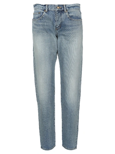 Saint Laurent Straight Leg Jeans In Light Blue