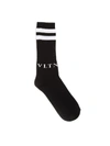 VALENTINO BLACK COTTON VLTN SOCKS,11071112