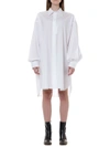 MAISON MARGIELA WHITE COTTON OVERSIZED LONGLINE SHIRT,11071461