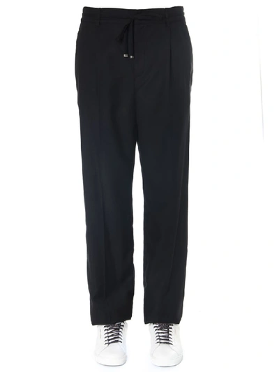 Saint Laurent Black Wool Tailored Joggers Trousers