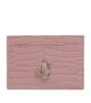 JIMMY CHOO CROC-EMBOSSED LEATHER UMIKA CARD HOLDER,14854369