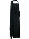 VERA WANG DRAPED ONE SHOULDER GOWN