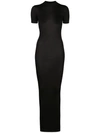 Vera Wang Short-sleeve Fitted Dress In Black