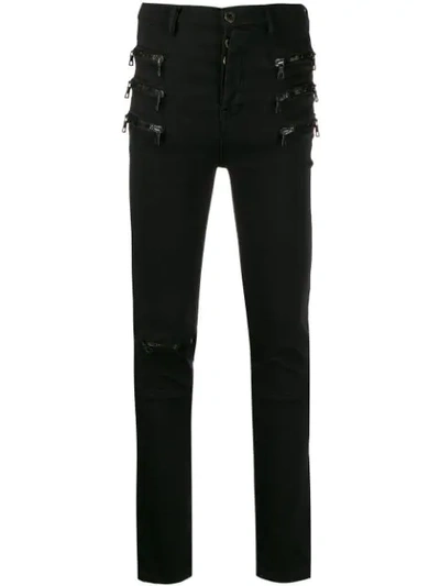 Ben Taverniti Unravel Project Multi-zip Skinny Jeans In 1000 Blackno Color
