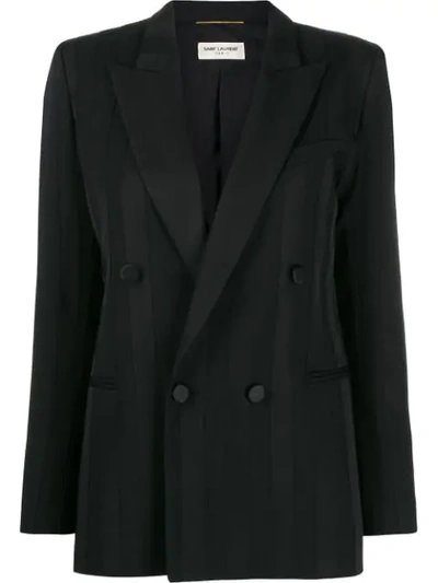Saint Laurent Double Breasted Straight Blazer - 黑色 In Black