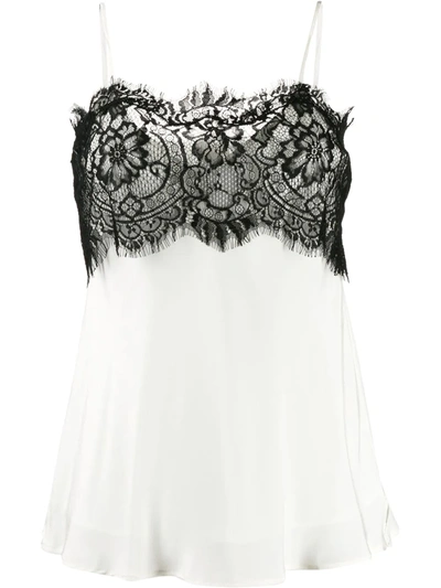 Gold Hawk Lace Detail Camisole Top In White