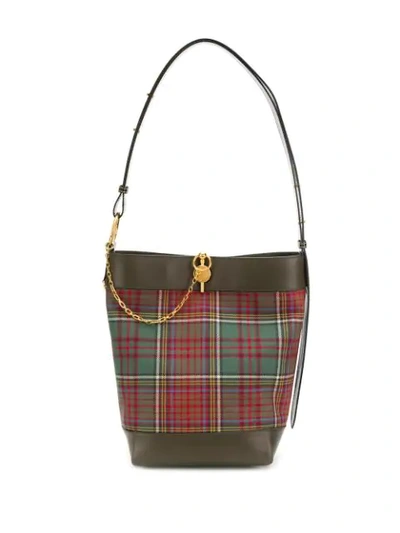 Jw Anderson Tartan Keyts Tote Bag In Green