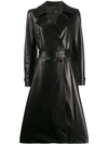 PRADA belted leather trench coat