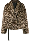 BEN TAVERNITI UNRAVEL PROJECT LEOPARD-PRINT DOWN JACKET