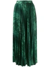 ANDAMANE SNAKESKIN PRINT PLEATED SKIRT