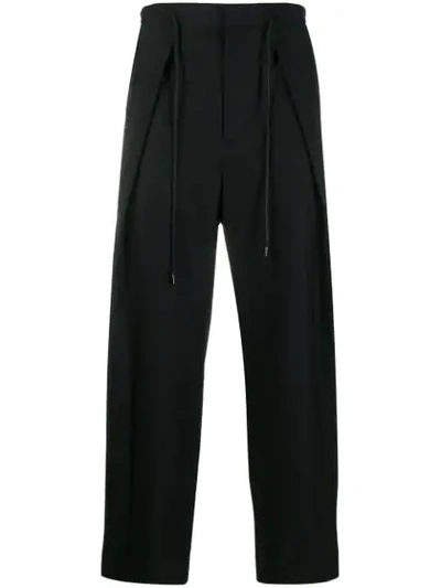 Juunj Layered Tapered Trousers In Black