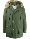 Woolrich Arctic Parka With Fur Trimmed Hood In Green