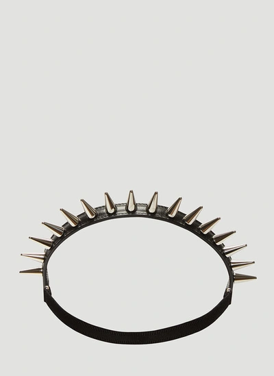 Gucci Studded Leather Headband In Black