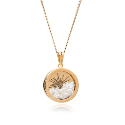 Rachel Jackson London Sunburst Birthstone Amulet Necklace Gold April