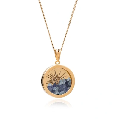 Rachel Jackson London Sunburst Birthstone Amulet Necklace Gold December