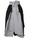 AGANOVICH JERSEY-PANELLED HOUNDSTOOTH SKIRT