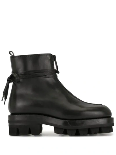 Alyx Ridged Rubber Sole Boots In Black