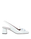 Rayne Patent Slingback Pumps In White