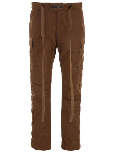 Fear Of God Belted Nylon Cargo Trousers In Brown