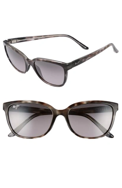 Maui Jim Honi 54mm Polarized Cat Eye Sunglasses - Grey Tortoise Stripe In Grey Tortoise/grey Polar